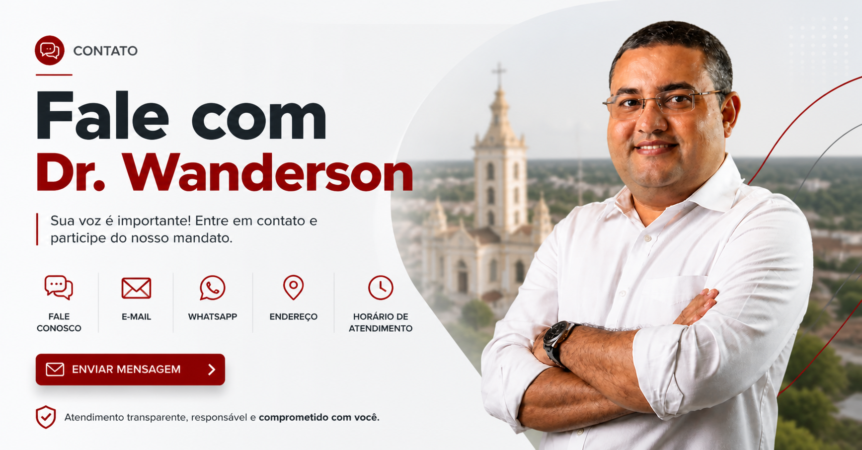 Canais de contato do Dr. Wanderson