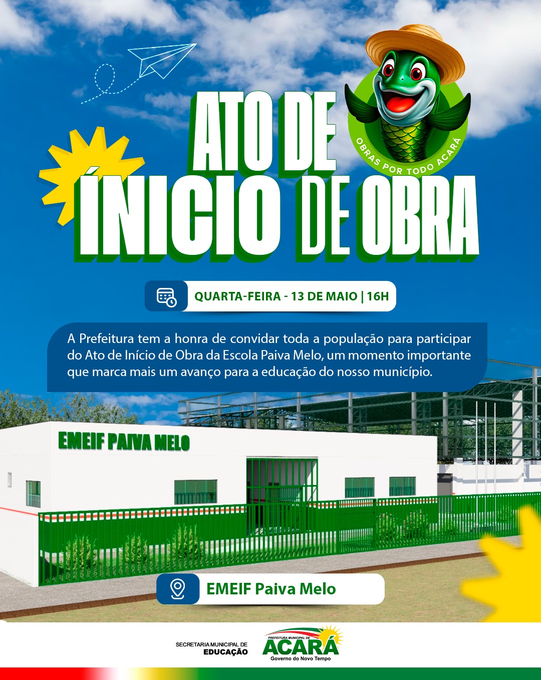 Assinatura da Ordem de Serviço da Escola Paiva Melo