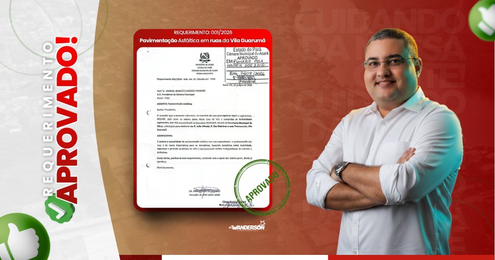 Requerimento Aprovado: Pavimentação Asfáltica na Vila Guarumã